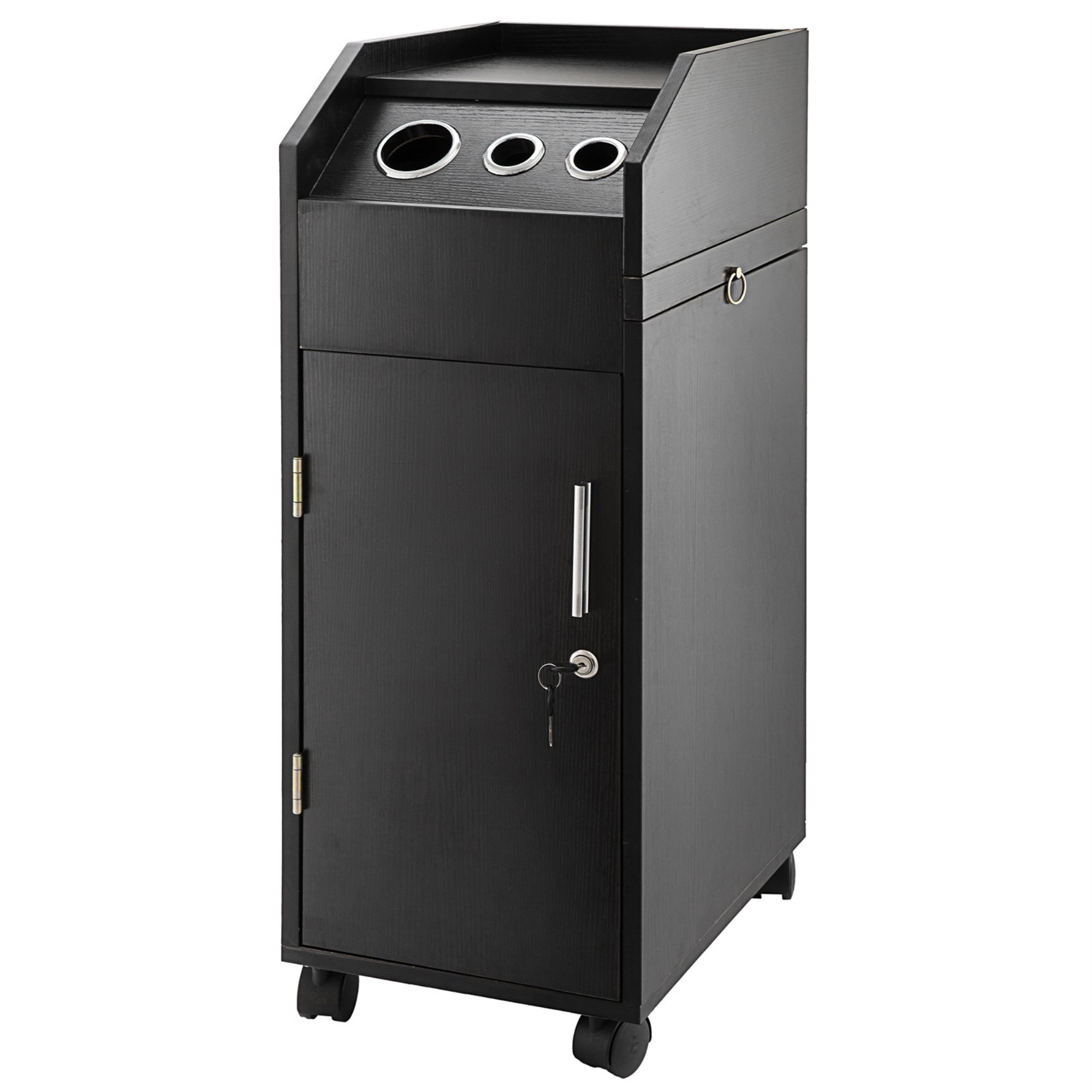 VEVOR Salon Trolley Storage Cart Beauty Hair Dryer Holder Stylist Equipment Black