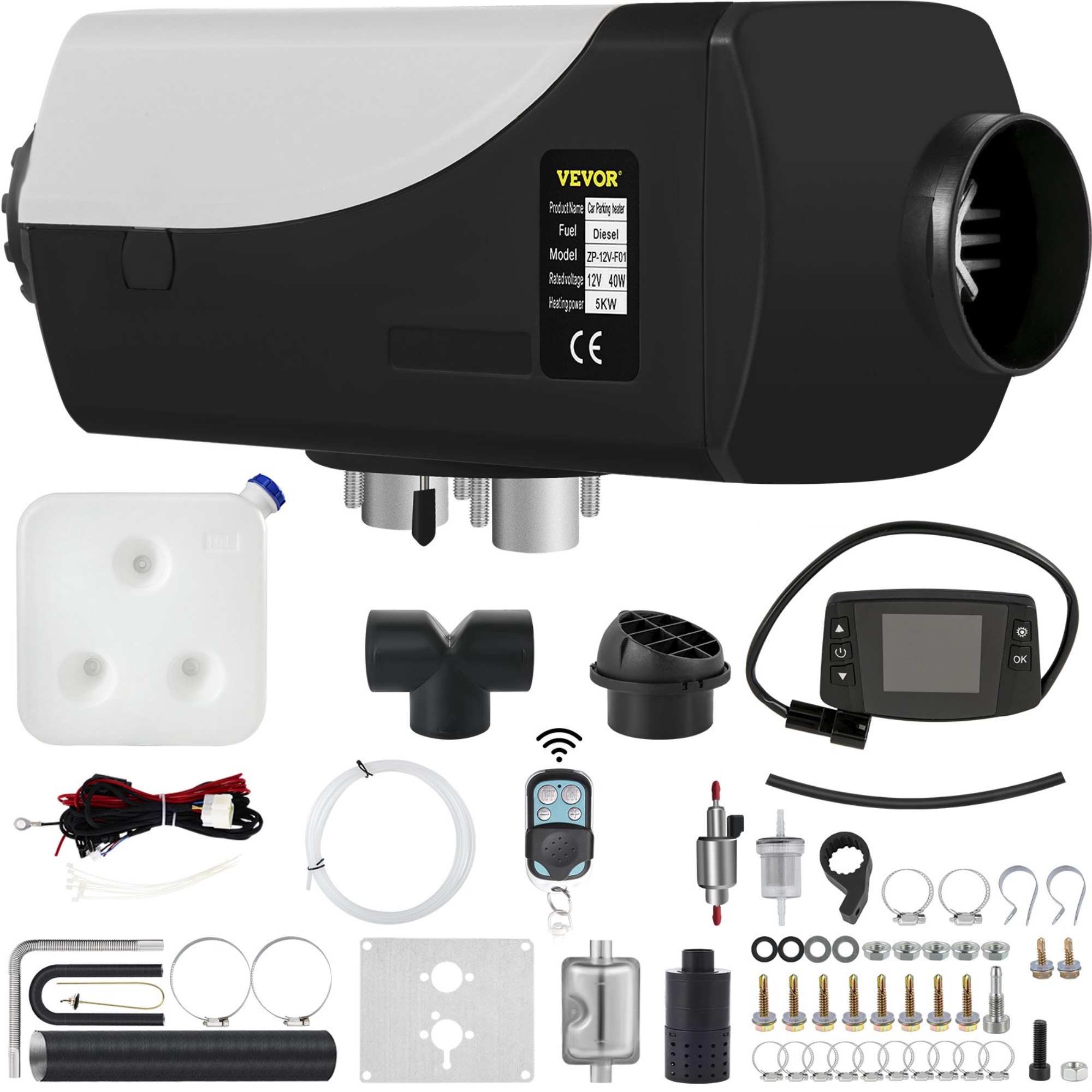 VEVOR Diesel Air Heater Parking Heater, 5KW Truck Heater, w/ LCD