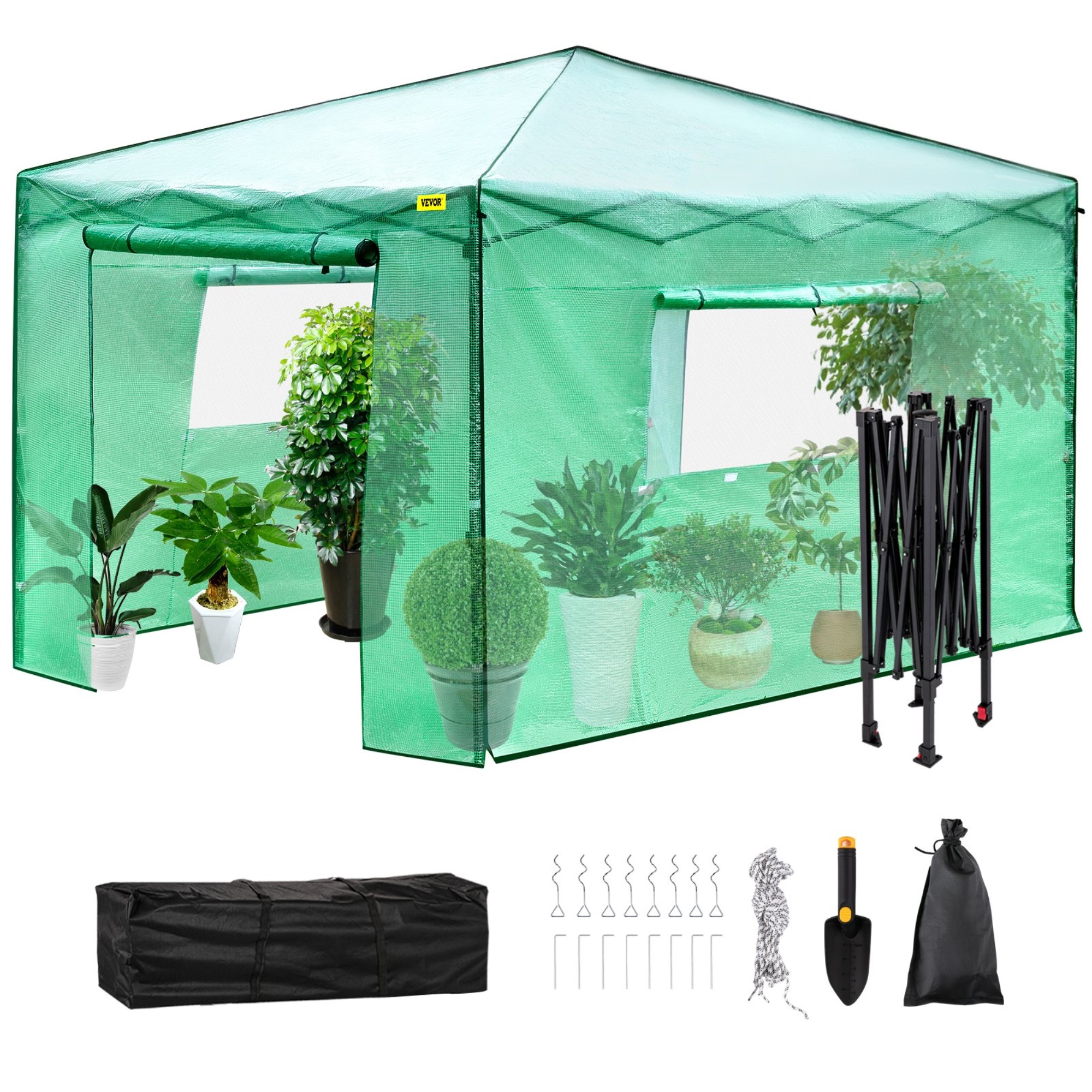 VEVOR Walkin Greenhouse Portable Popup Garden 12x8ft w/Rollup Doors