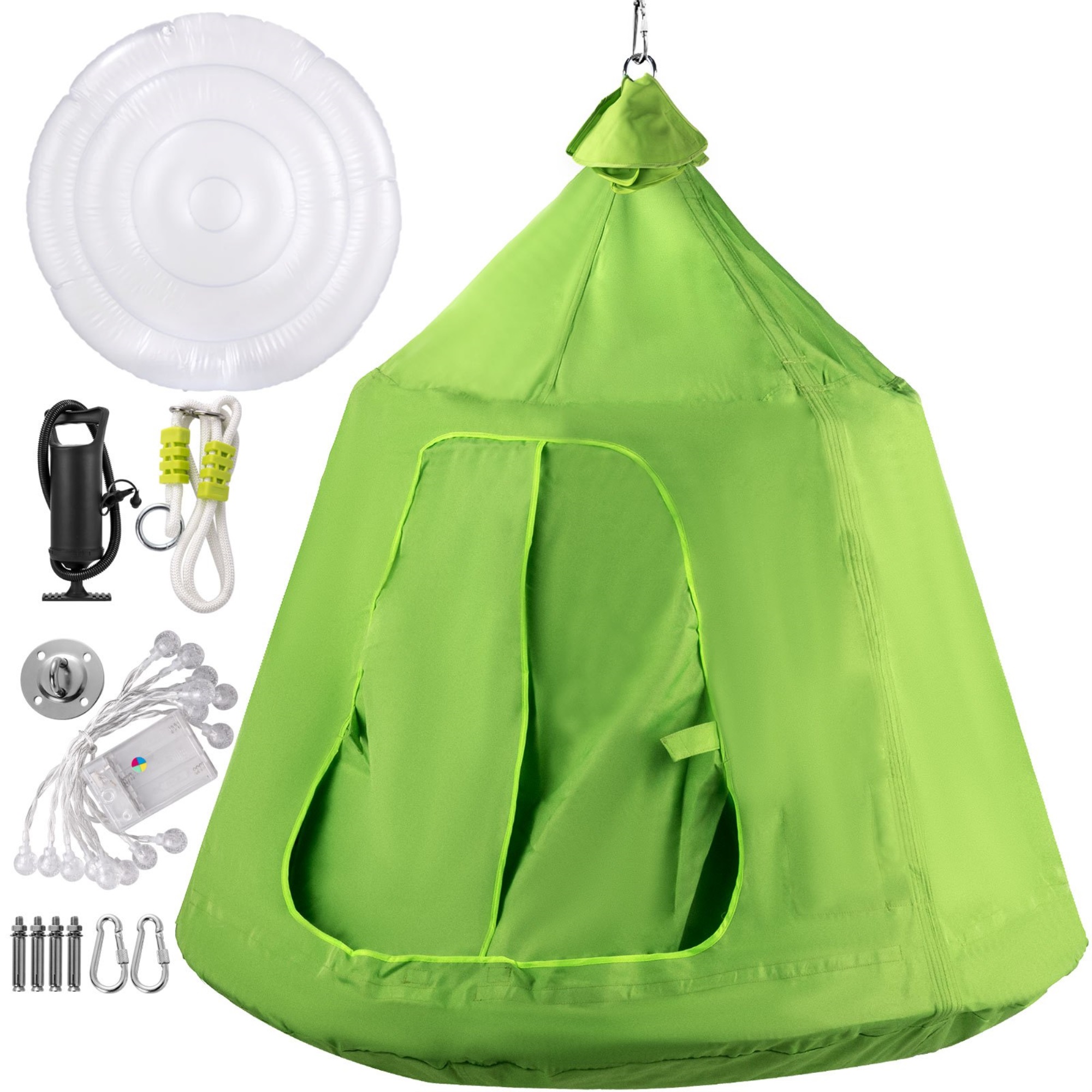 VEVOR Go! Hangout Hugglepod Hanging Tree Tent With Led Lights, 45dx54 H