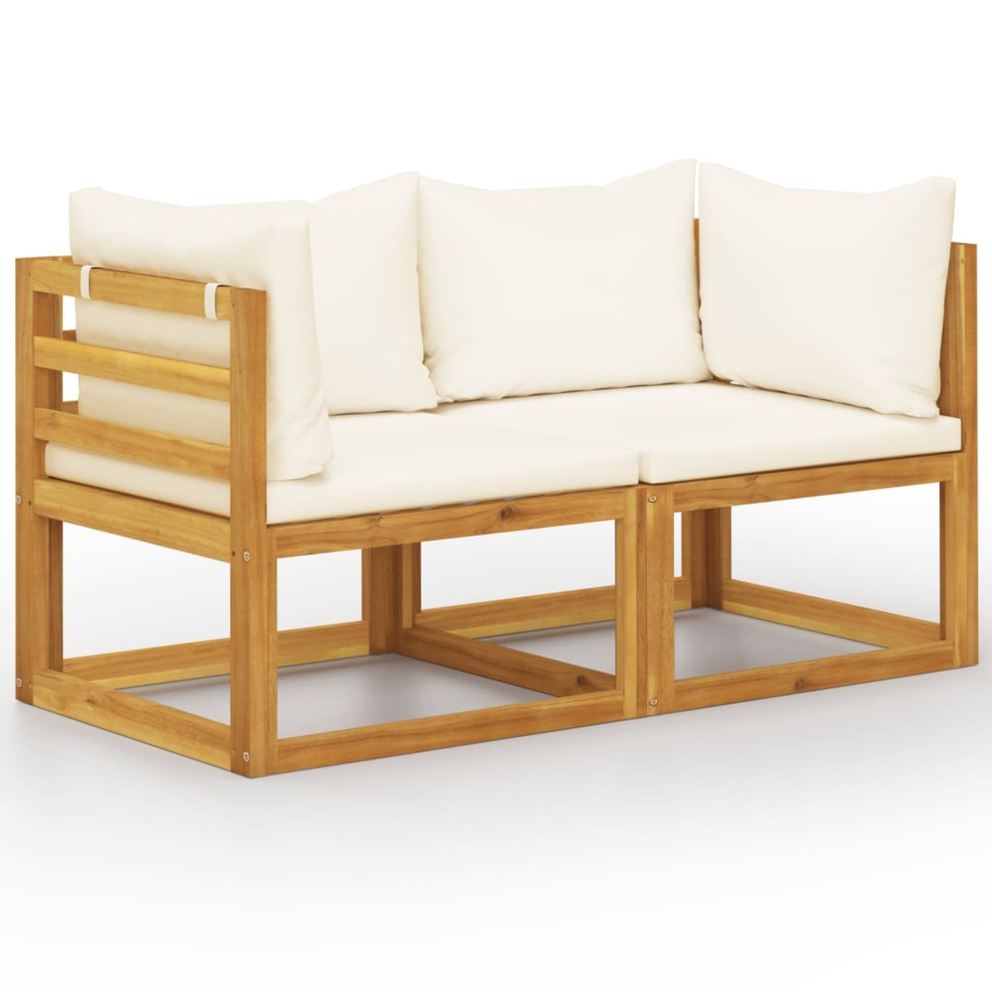 3068852 vidaXL 2seater Patio Bench with Cream White Cushions