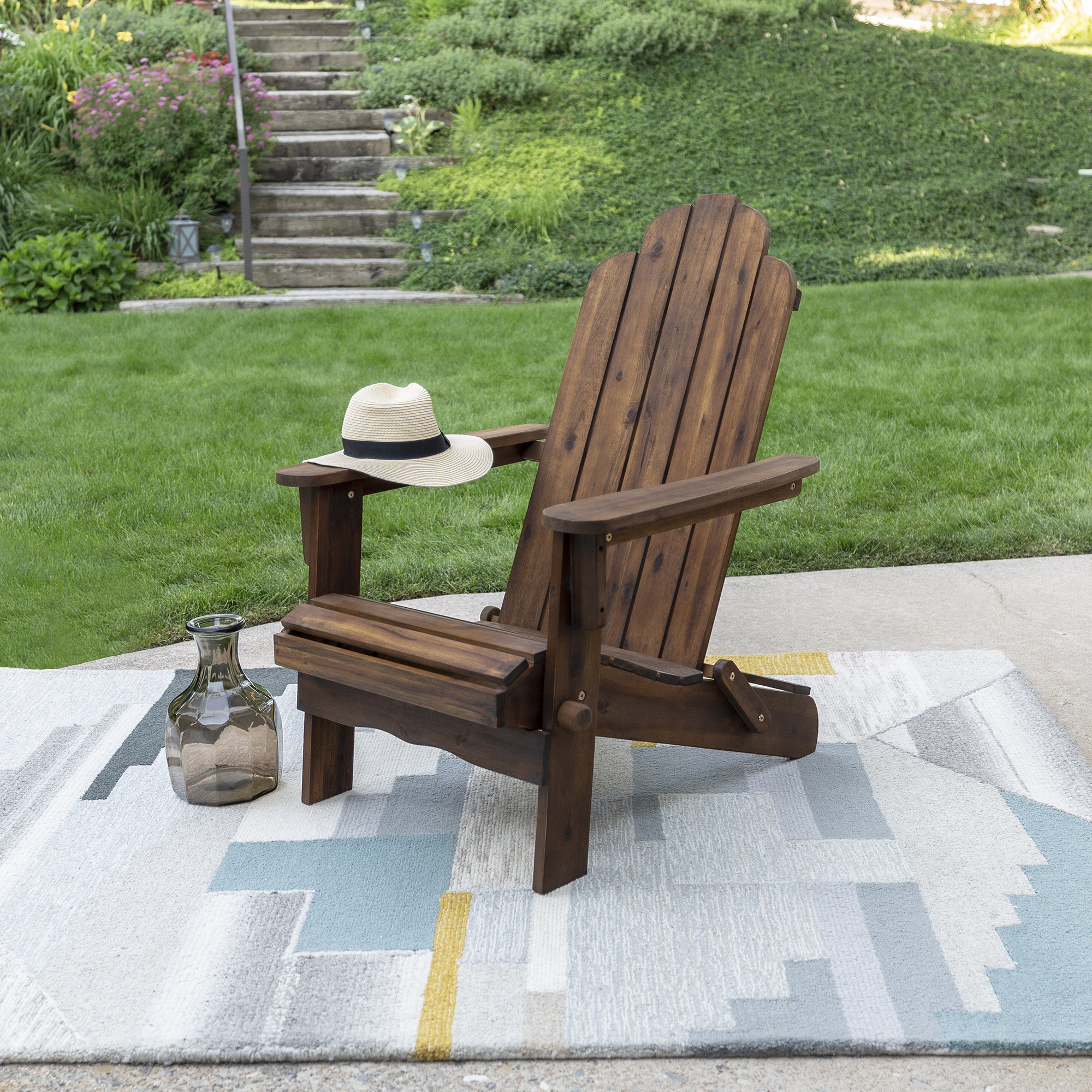Acacia Adirondack Chair Dark Brown Ebay Acacia Adirondack Chair Dark Brown