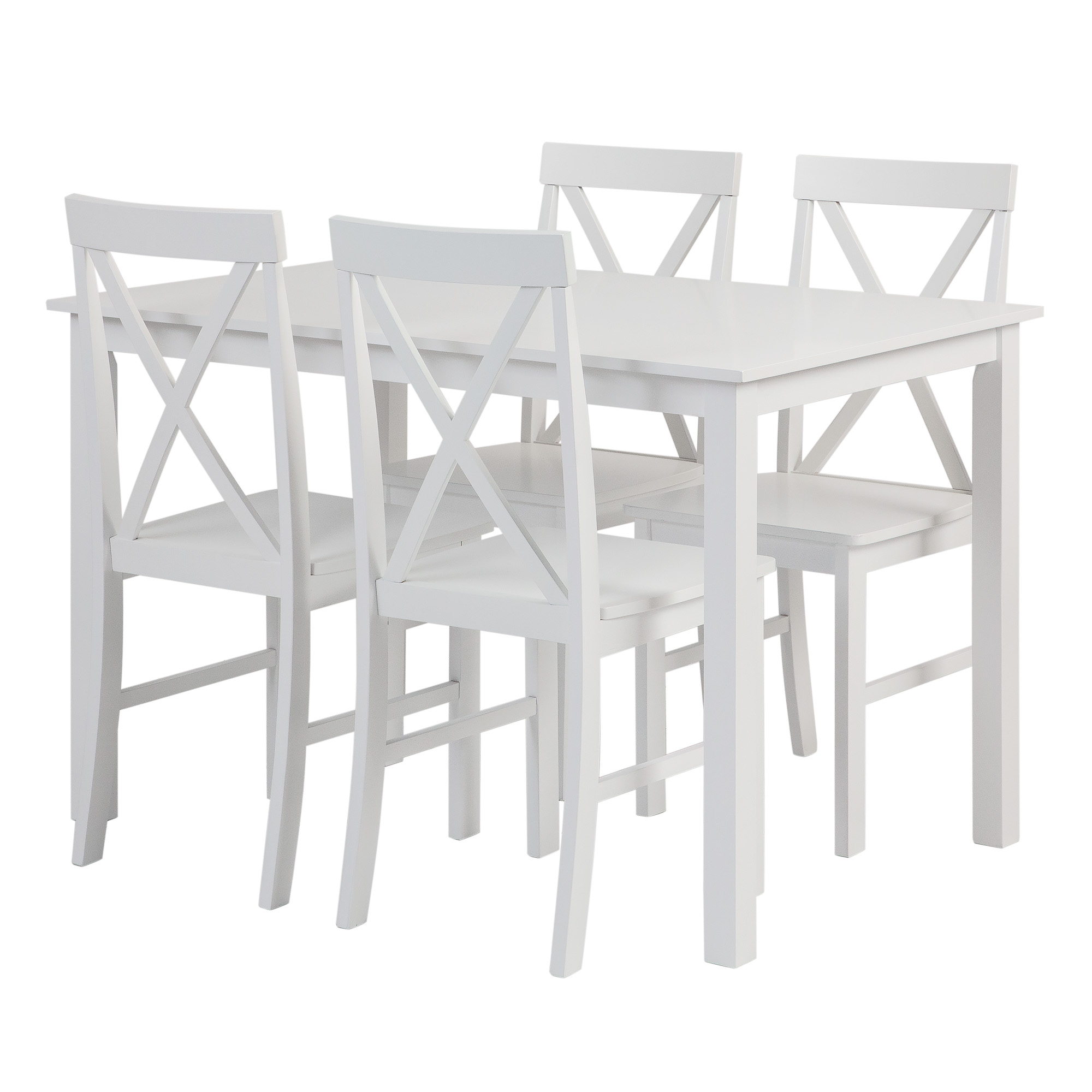 Walker Edison Furniture Company 5Piece Solid Wood Farmhouse Dining Set